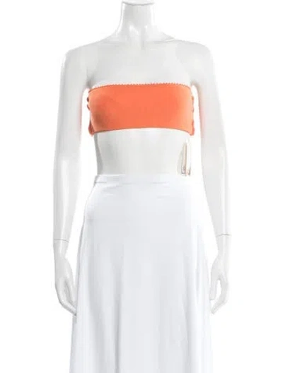 Pre-owned Agua Bendita Strapless Crop Top W/ Tags In White