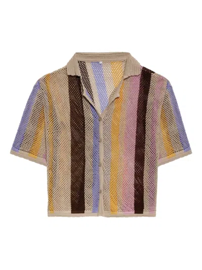 Agua Bendita Stripe Cotton Shirt In Multi