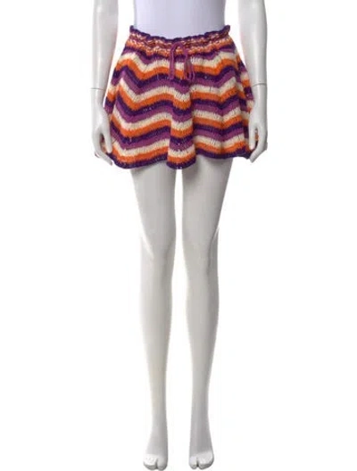 Pre-owned Agua Bendita Striped Mini Skirt In Multi
