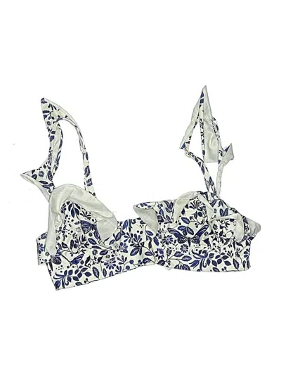 Pre-owned Agua Bendita Swimsuit Top Blue Print Pattern Swimwear