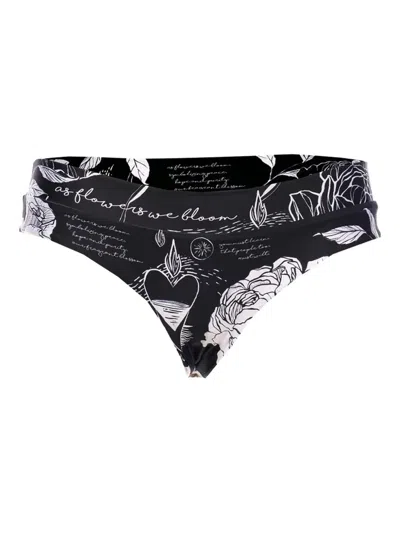 Agua Bendita Sydelle Printed Bikini Bottom In Black