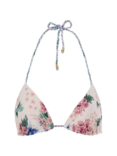 Agua Bendita Tammy Floral-print Braided-strap Bikini Top In Multi