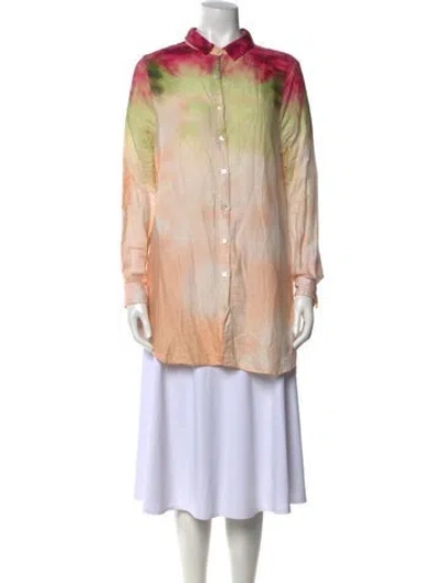 Pre-owned Agua Bendita Tie-dye Print Long Sleeve Tunic In Multi
