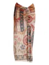 Agua Bendita Tock Fiore Skirt In Brown