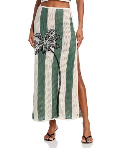 Agua Bendita Tove Palms Crochet Skirt In Multi