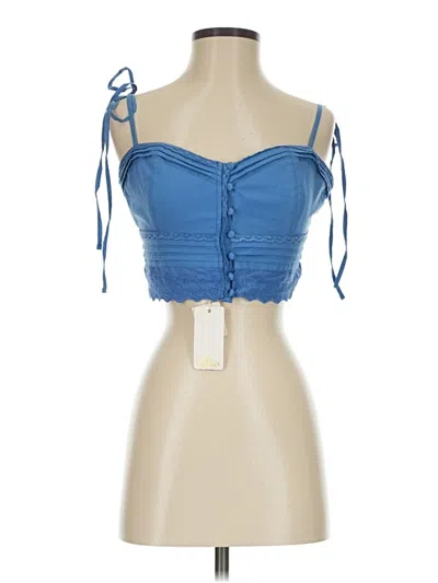Agua Bendita Tube Top Blue Strapless Neckline Tops
