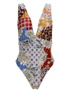 Agua Bendita Tulipa Quilt Swimsuit In Multi
