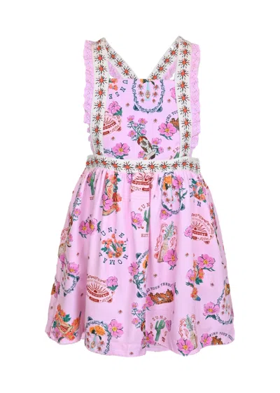 Agua Bendita Kids' Valery Nopal Dress In Pink