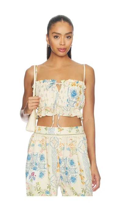 Agua Bendita Vichy Bleu Top In Multi