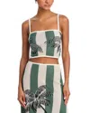 Agua Bendita Vicky Palms Crochet Crop Top In Multi