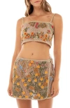Agua Bendita Vicky Tile Cover-up Crop Top In Multi