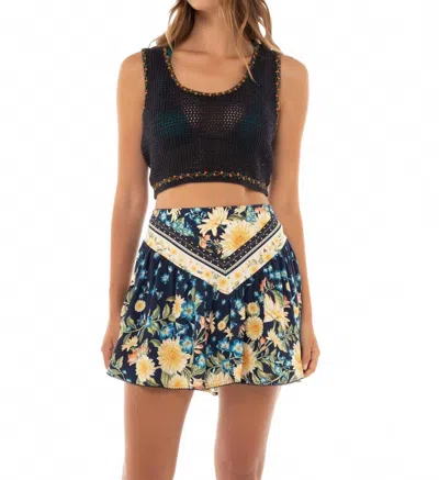 Agua Bendita Violet Jardim Skirt In Multicolor In Blue