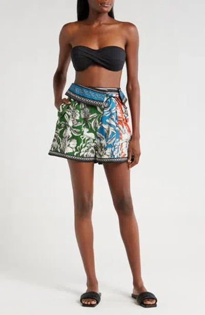 Agua Bendita Wats Sophie Cover-up Shorts In Multi