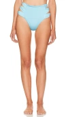 Agua Bendita Willa Seed High Waist Bikini Bottoms In Blue
