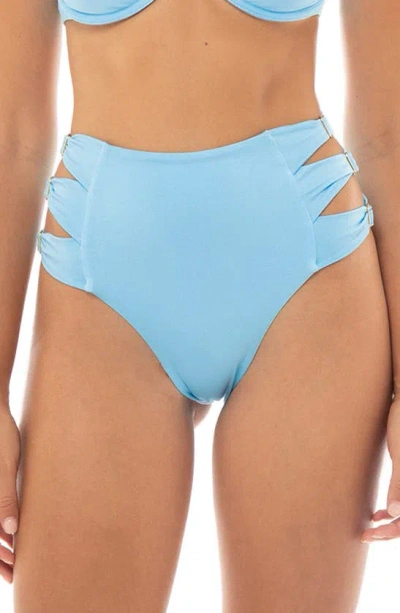 Agua Bendita Willa Seed High Waist Bikini Bottoms In Blue