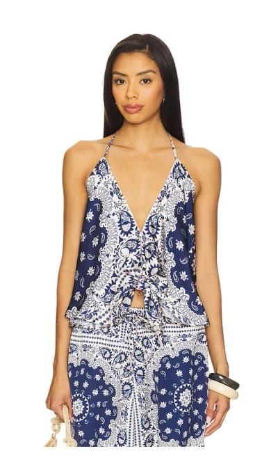 Agua Bendita Winter Atma Top In Blue