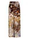 Agua Bendita Winter Floral-leopard Print Trousers In Brown