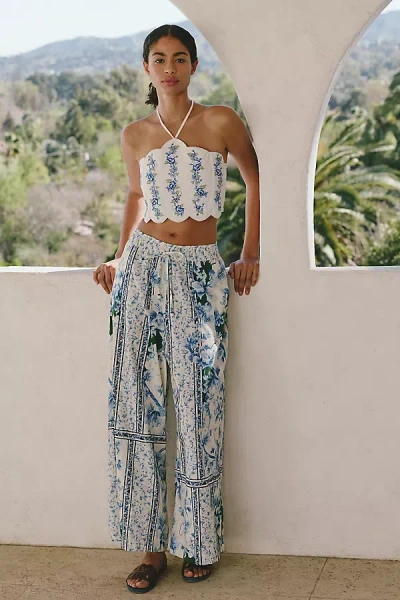 Agua Bendita Winter Ivy Wide-leg Pants In White