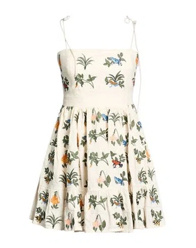 Agua Bendita Woman Mini Dress Ivory Size L Linen In Multi
