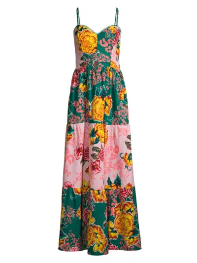 Agua Bendita Women's Fiorever Suzie Patchwork Floral Maxi Dress In Neutral