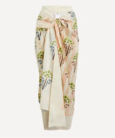 Agua Bendita Women's Lavanda Moriche Cotton-silk Pareo In Neutral
