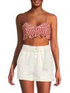 AGUA BENDITA WOMEN'S MAE STRIPED CROP TOP