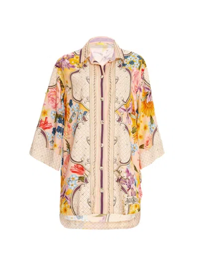 Agua Bendita Chrissy Dreamin Oversized Button-front Shirt In Multicolor
