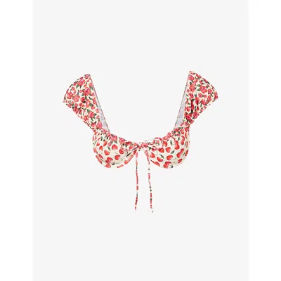 Agua Bendita Womens Lupita Scoop-neck Bikini Top Multicolor