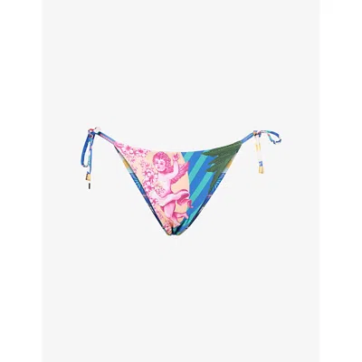 Agua Bendita Womens Multi Alina Alegria Reversible Bikini Bottoms