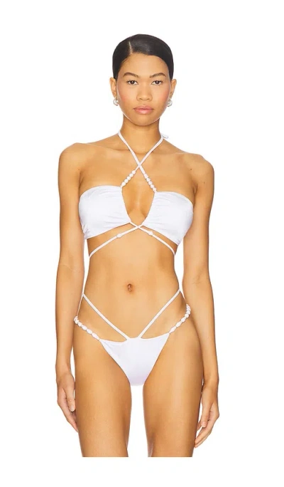 Agua Bendita X Revolve Belly Bikini Top In Ivory