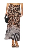 Agua Bendita X Revolve Brace Maxi Skirt In Wild Leopard Multi