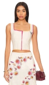 Agua Bendita X Revolve Connie Crop Top In 多蝴蝶印花