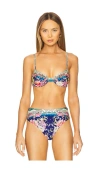 Agua Bendita X Revolve Irene Bikini Top In Navy Multi