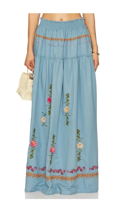 Agua Bendita X Revolve Jenna Maxi Skirt In Blue