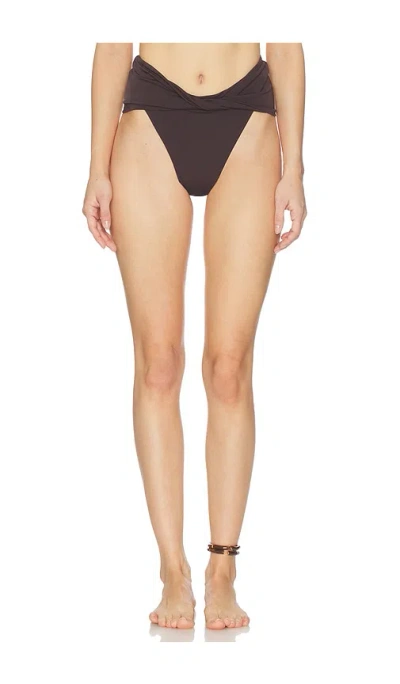 Agua Bendita X Revolve Lily Bikini Bottom In Burgundy