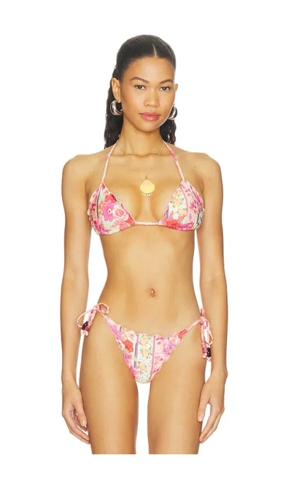 Agua Bendita X Revolve Lolita Ruche Triangle Top In Multi