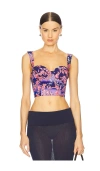 Agua Bendita X Revolve Lupe Bustier Top In Navy Multi