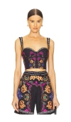 Agua Bendita X Revolve Lupe Crop Top In Dashi Black Multi