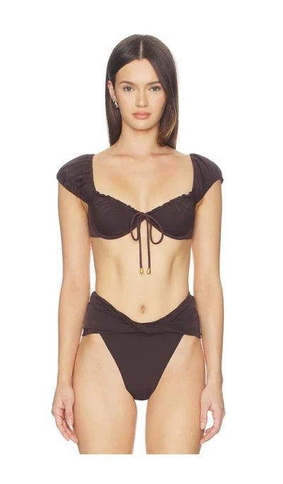 Agua Bendita X Revolve Lupita Bikini Top In Brown