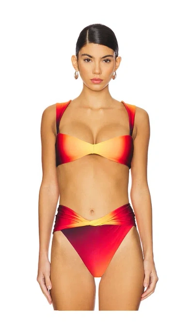 Agua Bendita X Revolve Malory Bikini Top In Sunset Ombre