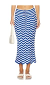 Agua Bendita X Revolve Mira Midi Skirt In Dashi Blue Multi