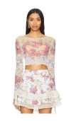 Agua Bendita X Revolve Nelly Crop Top In Sage Multi