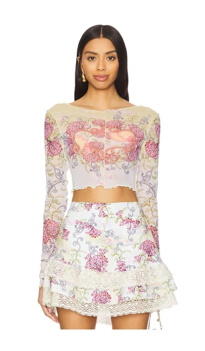 Agua Bendita X Revolve Nelly Crop Top In Sage Multi