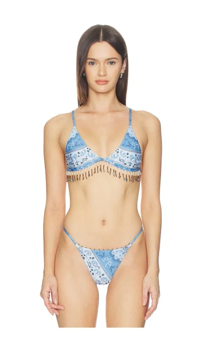 Agua Bendita X Revolve Shai Bikini Top In Blue