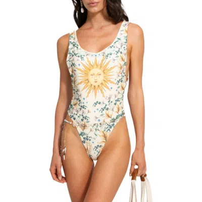 Agua Bendita Yara Solstice Reversible One-piece Swimsuit In White