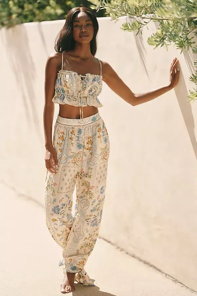 Agua Bendita Zaida Embroidered Pants Multicolor In Neutral