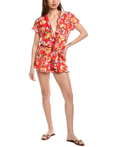 Agua Bendita Zenda Romper In Red