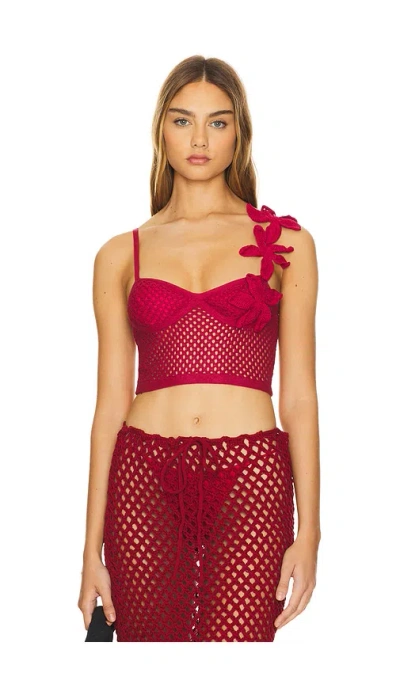 Agua Bendita X Revolve Ziah Crop Top In Foulard Fuchsia