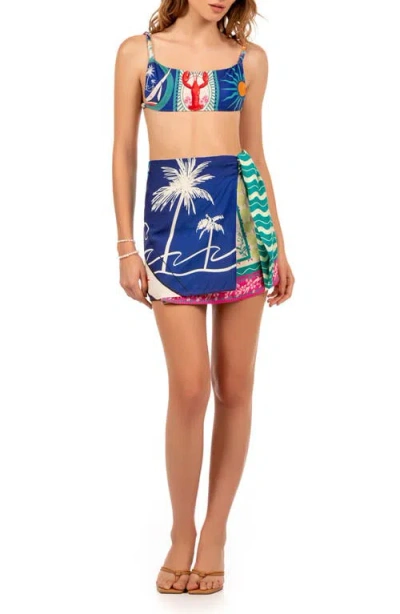 Agua Bendita Ziara Alina Print Sarong Cover-up Skirt In Multi