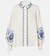 Agua By Agua Bendita Abadía Wild Floral Linen Blouse
